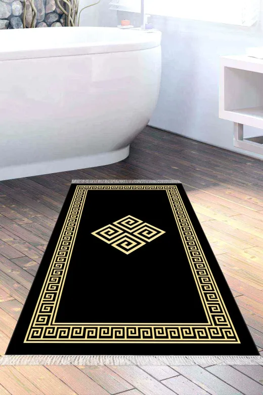 Alanur Home 656M-Trend-Banyo Eko Trend Djt Banyo Paspası Yıkanabilir Kaymaz Taban 656M Modern Gold