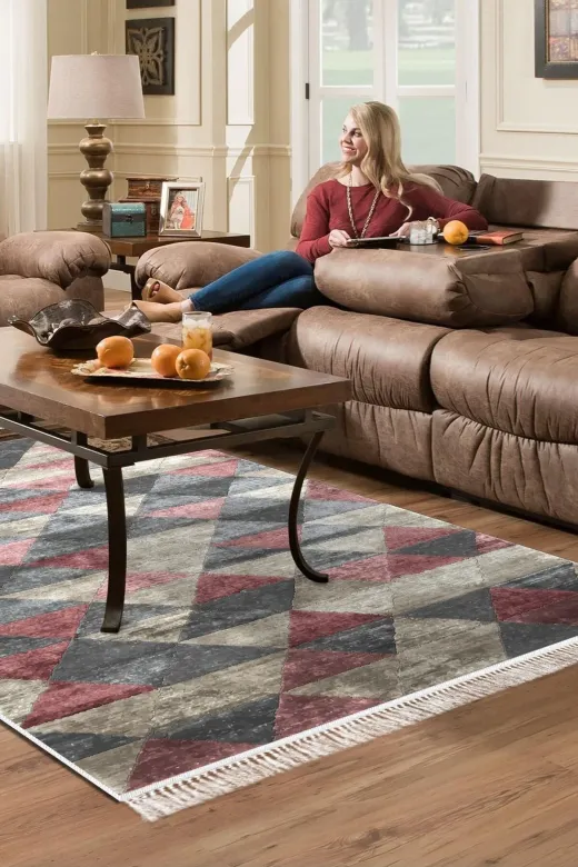 Alanur Home 661-Trend-2 Eko Trend Djt Halı Yıkanabilir Kaymaz Taban 661 Iskandinav Pudra