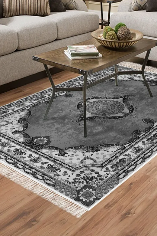 Alanur Home 721-Trend-2 Eko Trend Djt Halı Yıkanabilir Kaymaz Taban 721 Klasik Antrasit