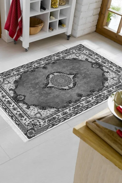 Alanur Home 721-Trend-2 Eko Trend Djt Halı Yıkanabilir Kaymaz Taban 721 Klasik Antrasit