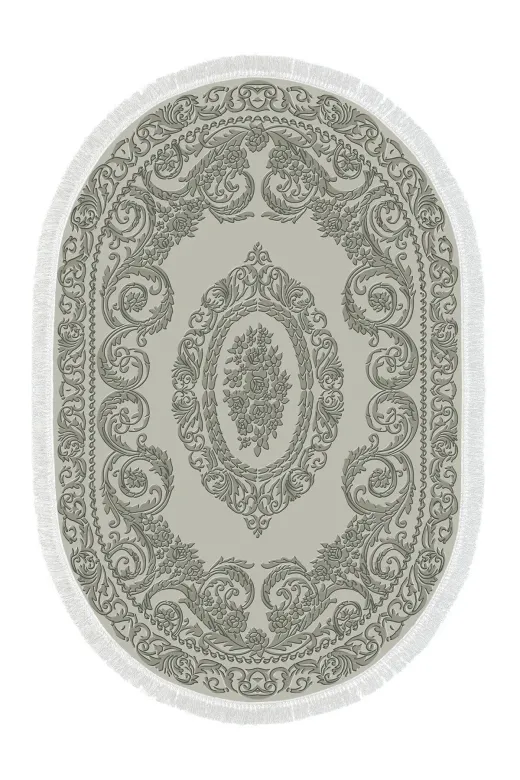 Alanur Home 747-eko-klozet-oval-2-K-S-Oval Eko Trend Djt 2 Li Yıkanabilir Kaymaz Taban Oval Banyo Paspas 747 Klasik Gri (50 X 80 - 40 X 50)