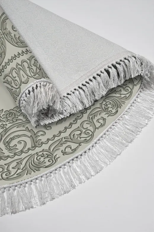 Alanur Home 747-eko-klozet-oval-2-K-S-Oval Eko Trend Djt 2 Li Yıkanabilir Kaymaz Taban Oval Banyo Paspas 747 Klasik Gri (50 X 80 - 40 X 50)