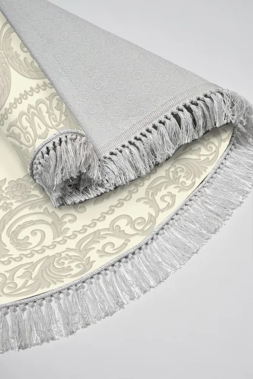 Alanur Home 747-eko-klozet-oval-K-S-Oval Eko Trend Djt 2 Li Yıkanabilir Kaymaz Taban Oval Banyo Paspas 747 Klasik Krem (60 X 100 - 50 X 60)