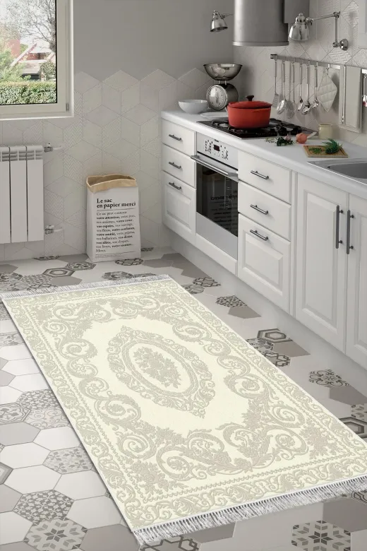 Alanur Home 747-Trend-2 Eko Trend Djt Halı Yıkanabilir Kaymaz Taban 747 Klasik Krem