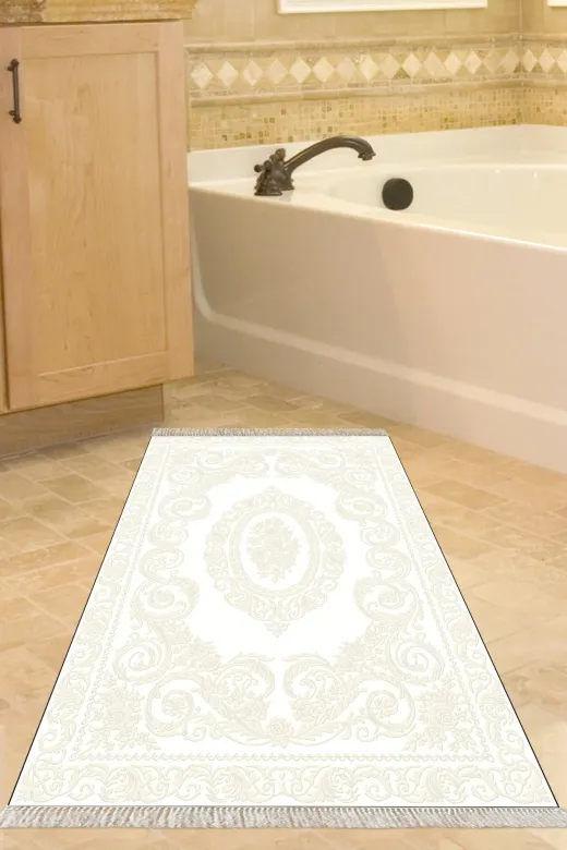 Alanur Home 747-Trend-Banyo Eko Trend Djt Banyo Paspası Yıkanabilir Kaymaz Taban 747 Klasik Krem