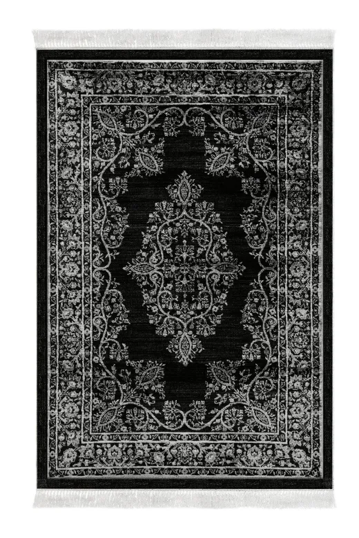 Alanur Home 761-eko-klozet-2-K-S Eko Trend Djt 2 Li Yıkanabilir Kaymaz Taban Banyo Paspas 761 Osmanli Siyah (50 X 80 - 40 X 50)