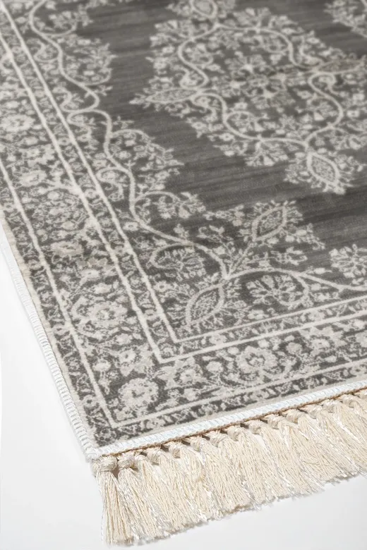 Alanur Home 762-yatak-3-pcs-oval-K-S-Oval Eko Trend Djt Yıkanabilir Kaymaz Taban Oval 3 Lü Yatak Odası Takımı 762 Osmanli Gri