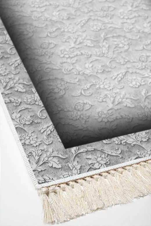 Alanur Home 767-eko-klozet-2-K-S Eko Trend Djt 2 Li Yıkanabilir Kaymaz Taban Banyo Paspas 767 Bordürlü Gri (50 X 80 - 40 X 50)