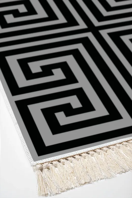 Alanur Home 768-eko-klozet-2-K-S Eko Trend Djt 2 Li Yıkanabilir Kaymaz Taban Banyo Paspas 768 Modern Gri (50 X 80 - 40 X 50)