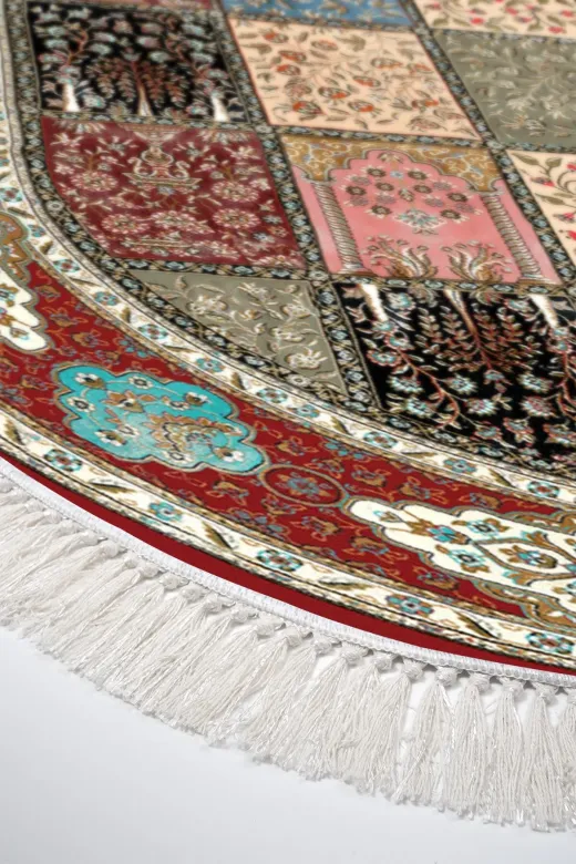 Alanur Home 900631-P-S-Oval Alanur Star Pamuk Tabanlı Saçaklı Dijital Halı Oval Multi?