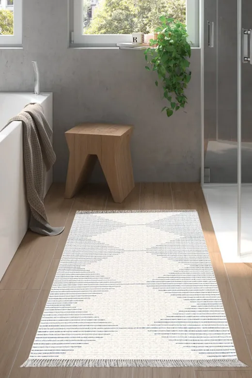 Alanur Home Al1109-Trend-Banyo Eko Trend Djt Banyo Paspası Yıkanabilir Kaymaz Taban Al1109 Iskandinav Lacivert