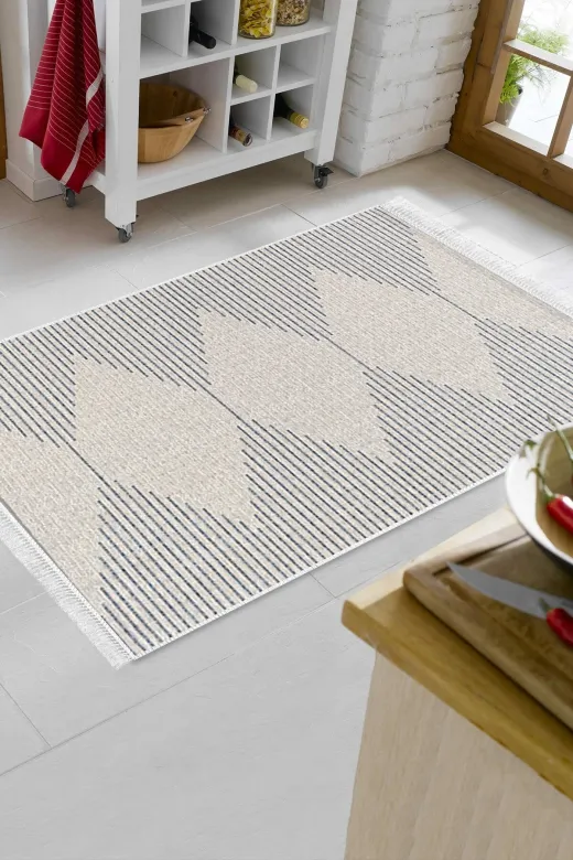 Alanur Home Al1109-Trend-Banyo Eko Trend Djt Banyo Paspası Yıkanabilir Kaymaz Taban Al1109 Iskandinav Lacivert
