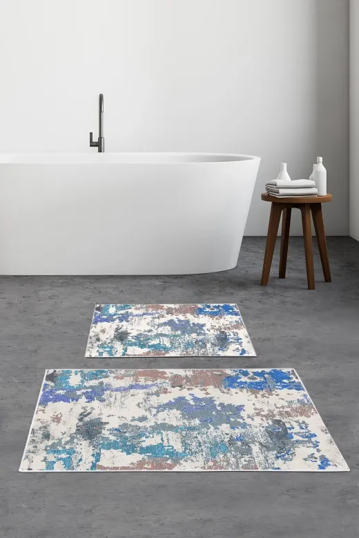 Alanur Home Alanur Trend Kaymaz Taban Dijital Banyo 2'li Klozet Takımı Kt488 Mavi