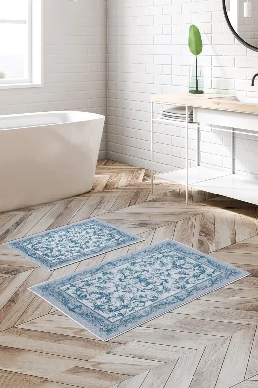 Alanur Home Alanur Trend Kaymaz Taban Dijital Banyo 2'li Klozet Takımı Kt460 Mavi
