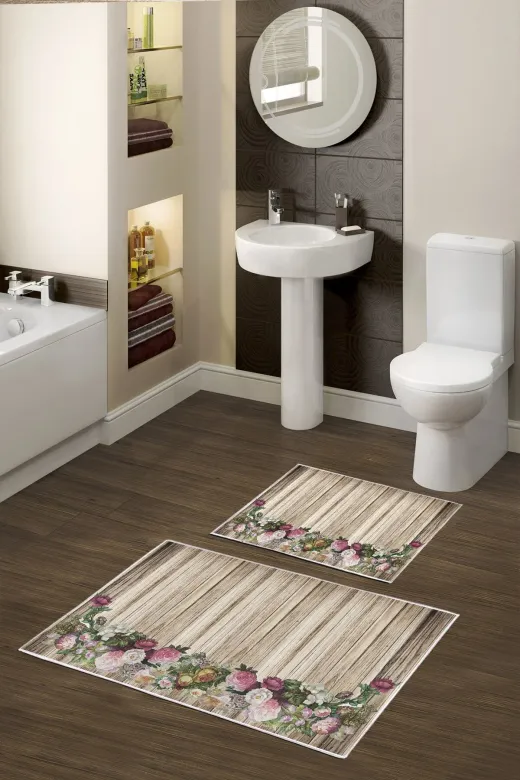 Alanur Home Alanur Trend Kaymaz Taban Dijital Banyo Takımı Kt470 Kahve