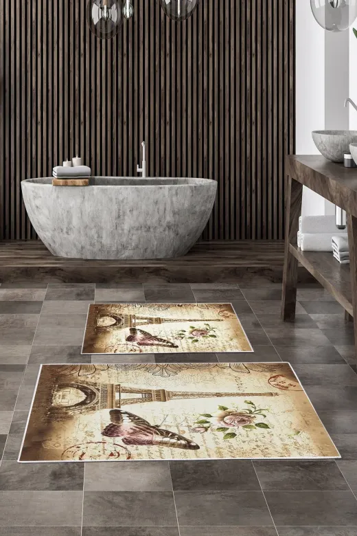 Alanur Home Alanur Trend Kaymaz Taban Dijital Banyo Takımı Kt419 Vizon