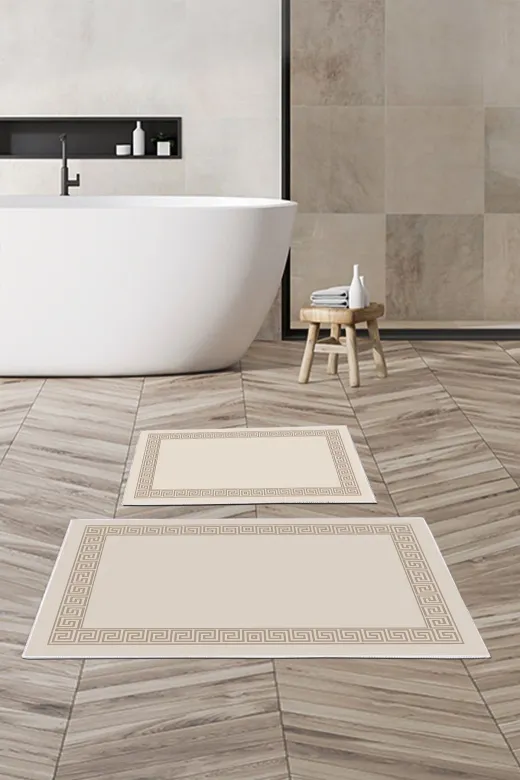 Alanur Home Alanur Trend Kaymaz Taban Dijital Banyo Takımı Kt493 Krem