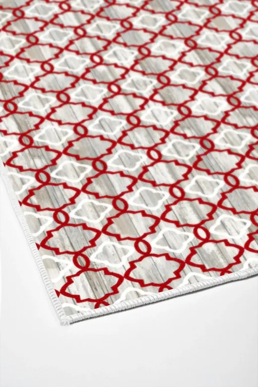 Alanur Home CHR12M-K Yılbaşına Özel Keçe Dijital Yıkanabilir Halı Chr12M Bordo