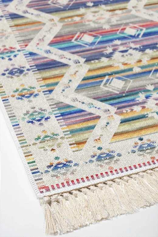 Alanur Home F5014-yatak-3-pcs-K-S Eko Trend Djt Yıkanabilir Kaymaz Taban 3 Lü Yatak Odası Takımı F5014 Iskandinav Renkli