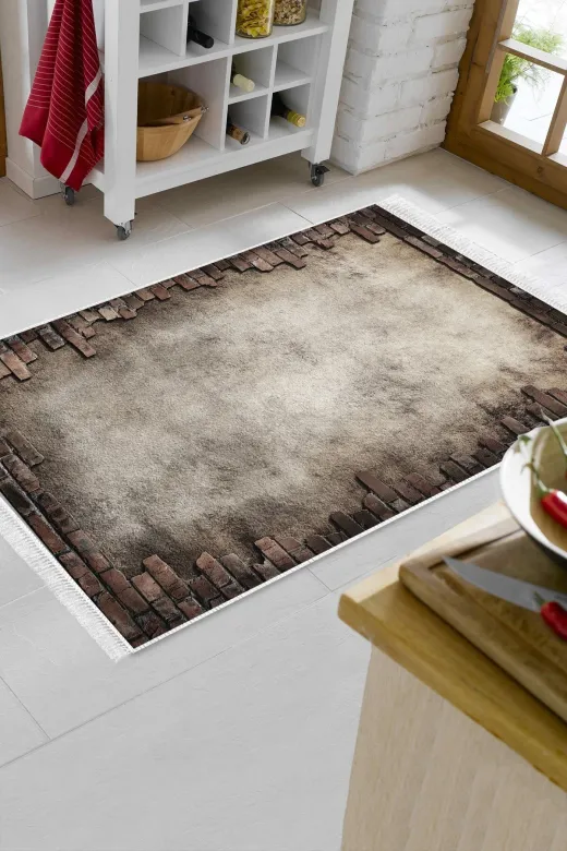 Alanur Home F5049-Trend-Banyo Eko Trend Djt Banyo Paspası Yıkanabilir Kaymaz Taban F5049 Modern Gri