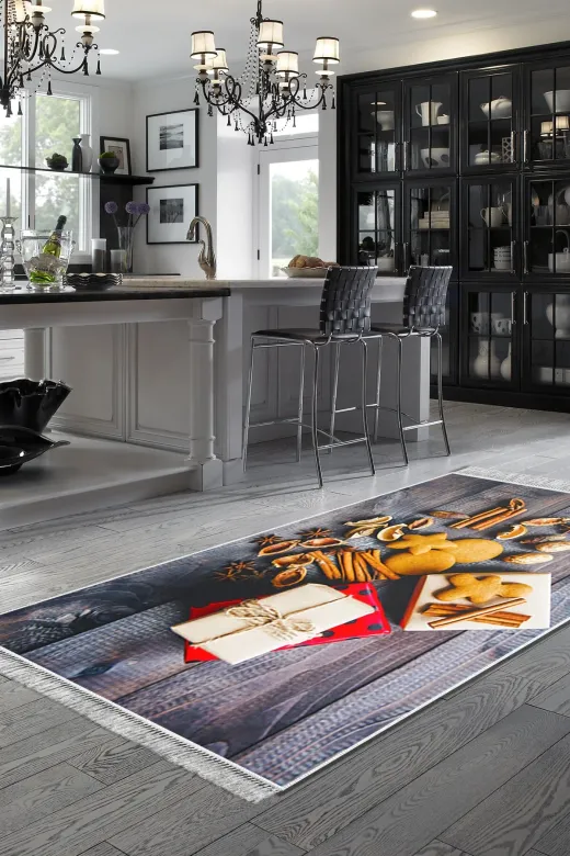 Alanur Home F5061-Trend-Mutfak Eko Trend Djt Mutfak Halı Yıkanabilir Kaymaz Taban F5061 Renkli