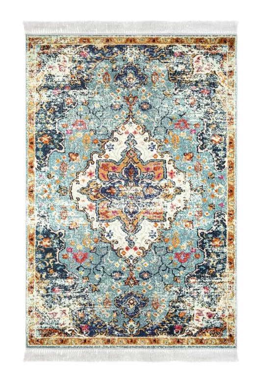 Alanur Home M12290-Trend-Banyo Eko Trend Djt Banyo Paspası Yıkanabilir Kaymaz Taban M12290 Vintage Mavi