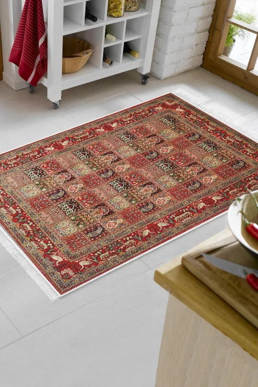 Alanur Home M12295-Trend-Banyo Eko Trend Djt Banyo Paspası Yıkanabilir Kaymaz Taban M12295 Persian Bordo