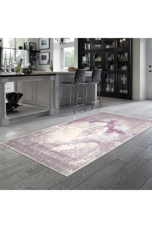 Alanur Home Mu114-K-Pudra Alanur Trend Keçe Tabanlı Mutfak Halı Mu114 Pudra