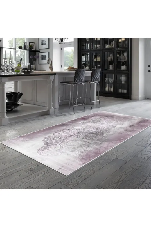 Alanur Home Mu119-K-Pudra Alanur Trend Keçe Tabanlı Mutfak Halı Mu119 Pudra
