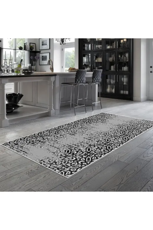 Alanur Home Mu123-K-Gri Alanur Trend Keçe Tabanlı Mutfak Halı Mu123 Gri
