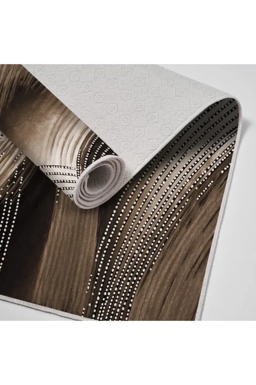 Alanur Home Mu125-K-Kahve Alanur Trend Keçe Tabanlı Mutfak Halı Mu125 Kahve
