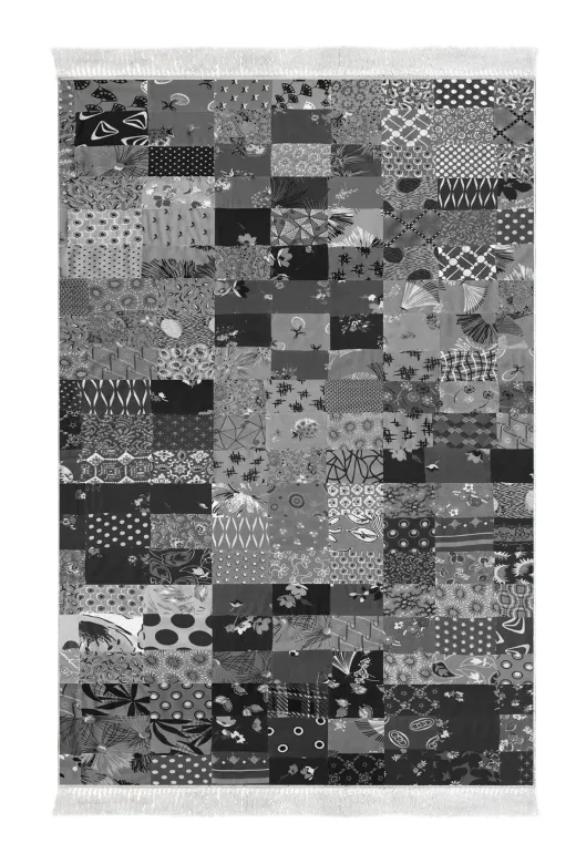 Alanur Home Mu148-Trend-Banyo Eko Trend Djt Banyo Paspası Yıkanabilir Kaymaz Taban Mu148 Patchwork Gri