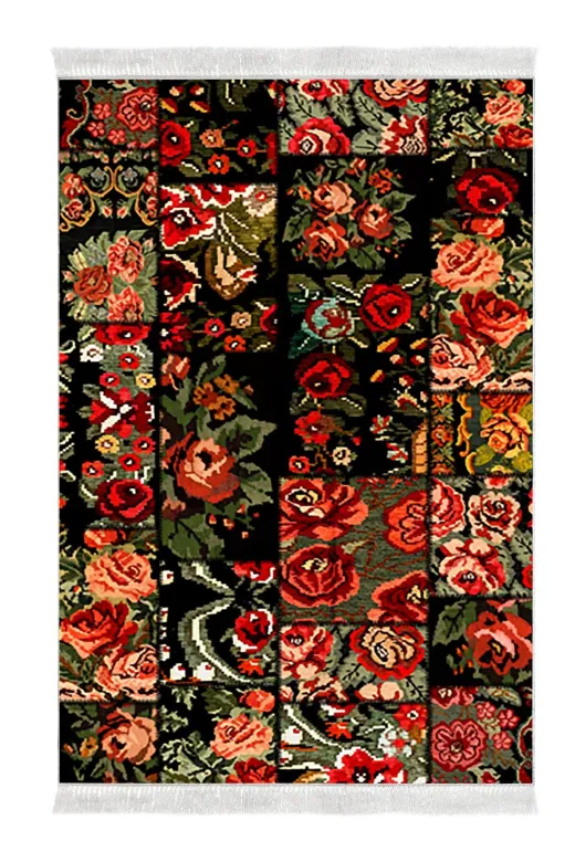 Alanur Home P1333-yatak-3-pcs-K-S Eko Trend Djt Yıkanabilir Kaymaz Taban 3 Lü Yatak Odası Takımı P1333 Etnik Bordo