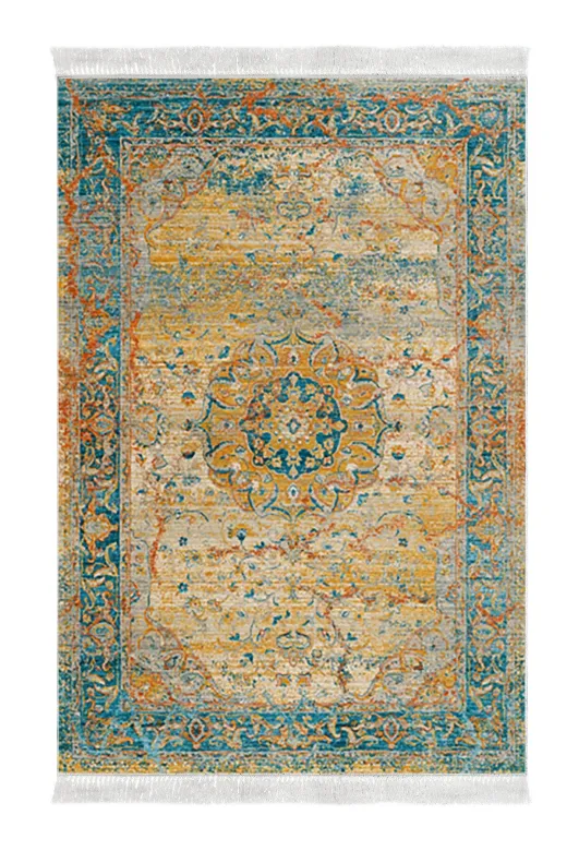 Alanur Home P1356-banyo-paspas-K-S Eko Trend Djt 3 Lü Yıkanabilir Kaymaz Taban Banyo Paspas Seti P1356 Vintage Turkuaz