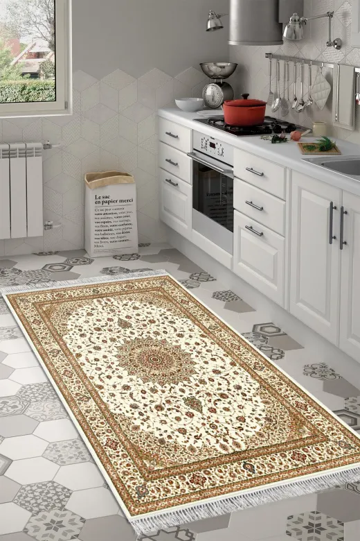 Alanur Home P1372-Trend-Banyo Eko Trend Djt Banyo Paspası Yıkanabilir Kaymaz Taban P1372 Osmanlı Kahve