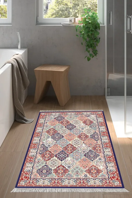 Alanur Home S5008-Trend-Banyo Eko Trend Djt Banyo Paspası Yıkanabilir Kaymaz Taban S5008 Persian Renkli