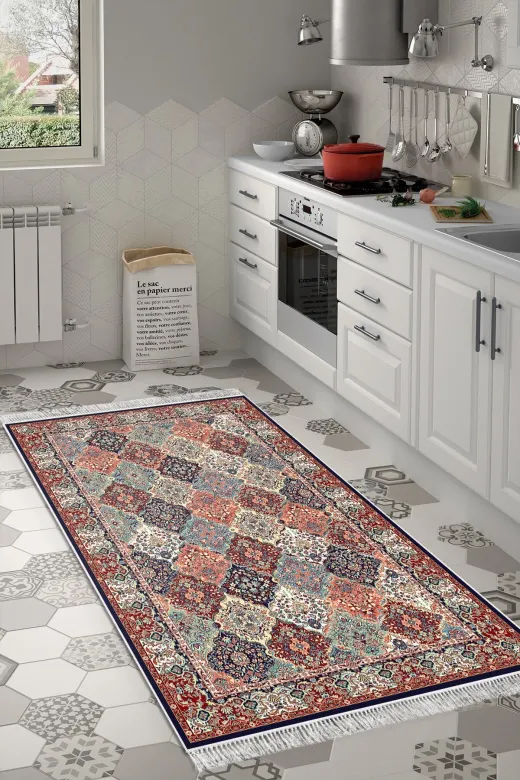 Alanur Home S5008-Trend-Banyo Eko Trend Djt Banyo Paspası Yıkanabilir Kaymaz Taban S5008 Persian Renkli