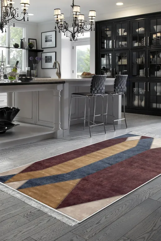 Alanur Home S6506-Trend-Banyo Eko Trend Djt Banyo Paspası Yıkanabilir Kaymaz Taban S6506 Modern Renkli