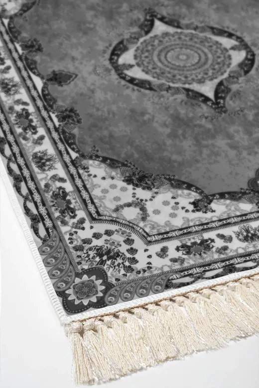 Alanur Home TYC00318624927 Eko Trend Djt Yıkanabilir Kaymaz Taban 3 Lü Yatak Odası Takımı 721 Klasik Antrasit