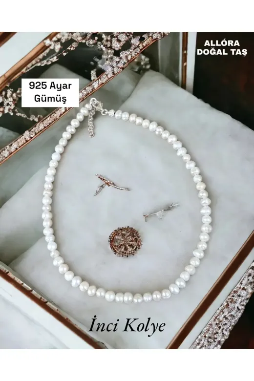 ALLORA Allora561 Saf Su İnci Kolye 925 Ayar Gümüş