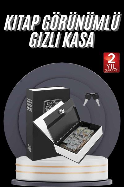 Ally TRİTHLTUCZZZKİTAPGÖRÜNÜMLÜKASAAAA3-BLNCCC Gizli Kasa Kilitli Sözlük Görünümlü 18Cm Gizli Kasa Büyük Boy Anahtarlı 76586883