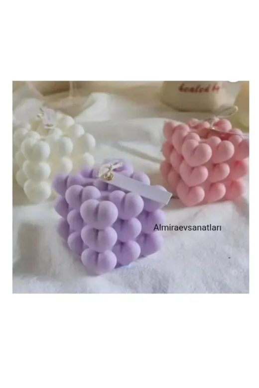 almiraevsanatları kalpli bubble mum 3 adet432 Kalpli Bubble Mum 3 Adet