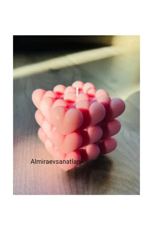 almiraevsanatları Kalpli Bubble Mum Pembe43 Kalpli Bubble Mum Pembe