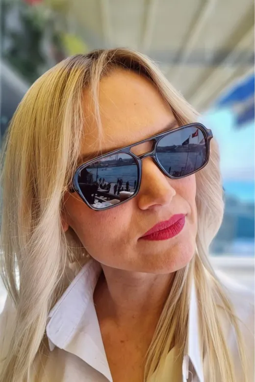 ALMR-400 Unisex Sidney Dikdörtgen Retro Model Güneş Gözlüğü