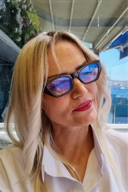 ALMR-481 Kadın Paula Mavi Işık Korumalı Dinlendirici Cat Eye Model Ekran Gözlüğü