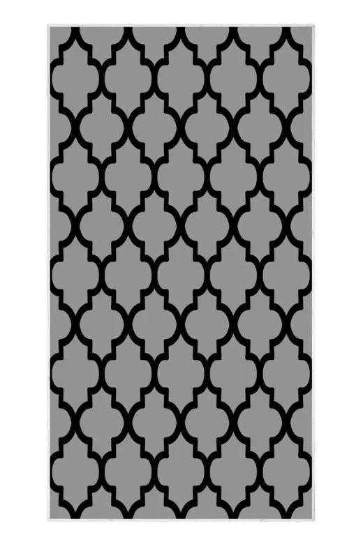 Alsimay ALS-4021 Gri Siyah Silk Dijital Saçaksız Halı 1882 Desen 8