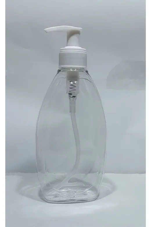 Alsun 86974317119817 10 Adet 400 Ml Sıvı Sabunluk Beyaz Pompalı Yassı Model Boş Şişe