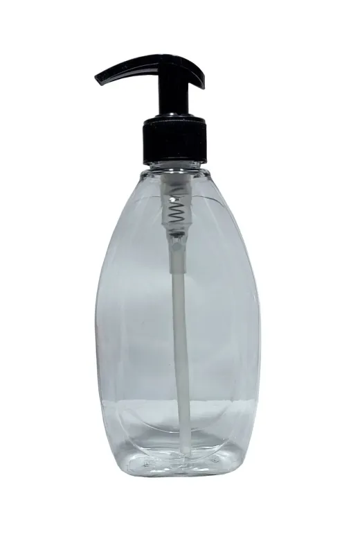 Alsun OtelBukleti-3201 100 Adet 400 Ml Sıvı Sabunluk Siyah Pompalı Yassı Model Boş Şişe