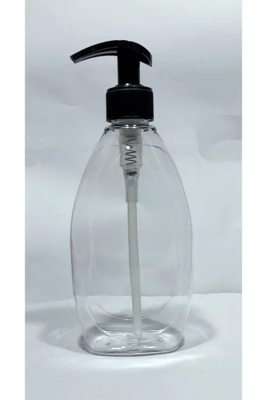 Alsun OtelBukleti-3201 100 Adet 400 Ml Sıvı Sabunluk Siyah Pompalı Yassı Model Boş Şişe
