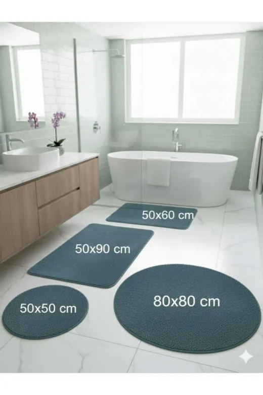 ALTUN CARPET djtyrutıyou Pelüş Halıdan Oluşan Banyo Paspası Takımı